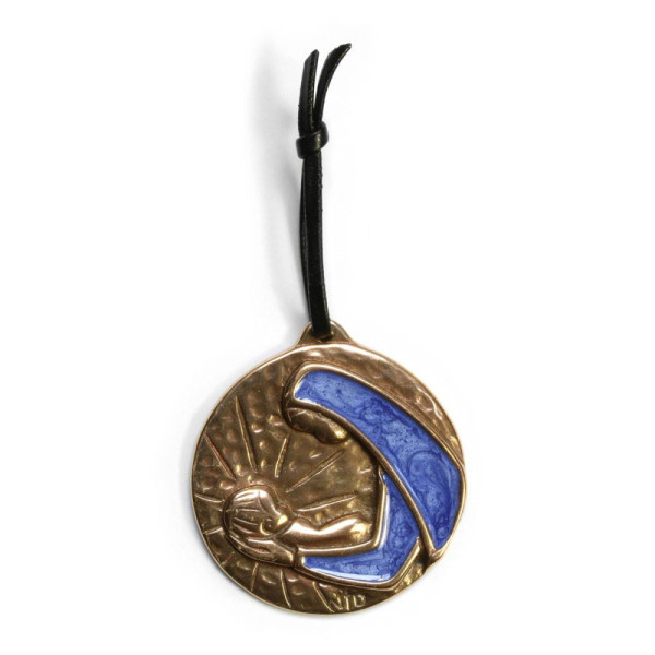 Medalla para bebé de bronce esmaltado